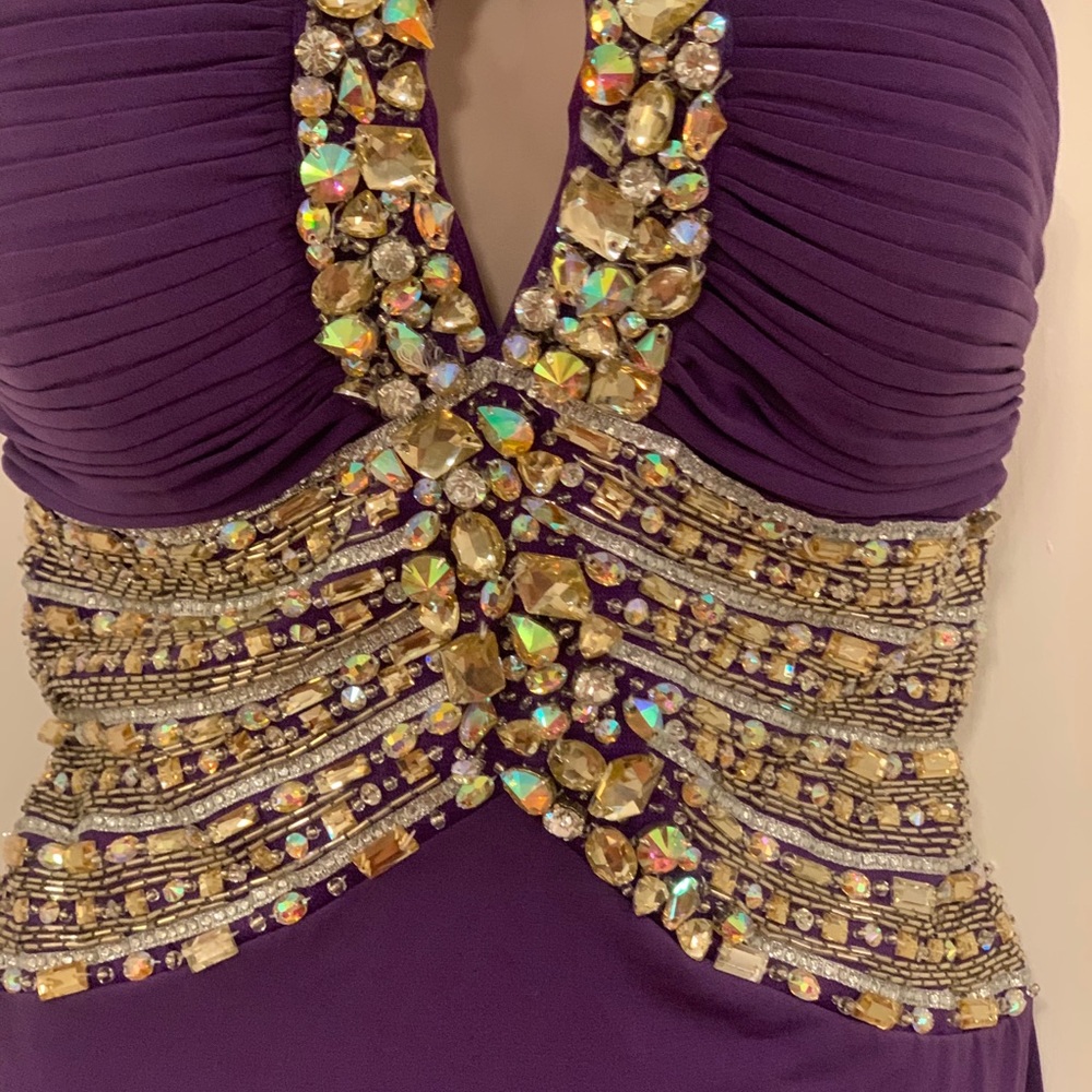 Terani Couture short bead keyhole purple dress - Picture 7 of 10
